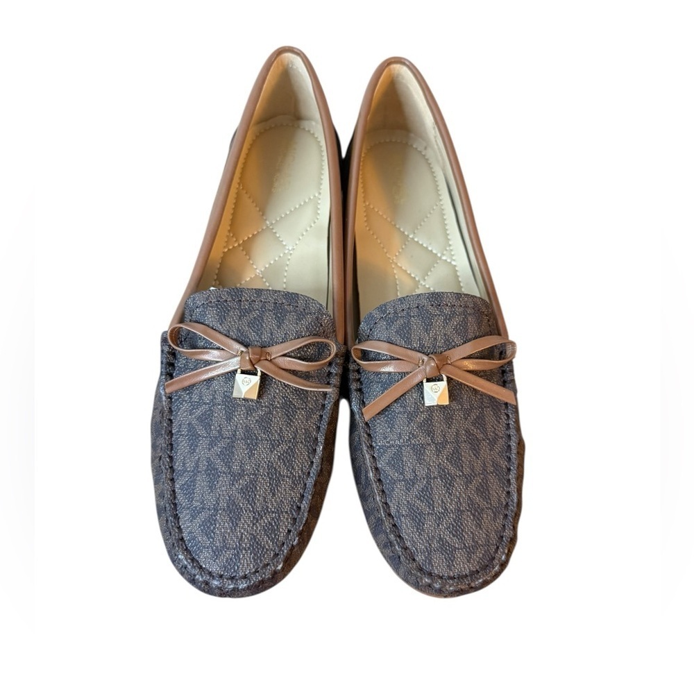 New Michael Kors Brown Juliette Logo Bow Loafers